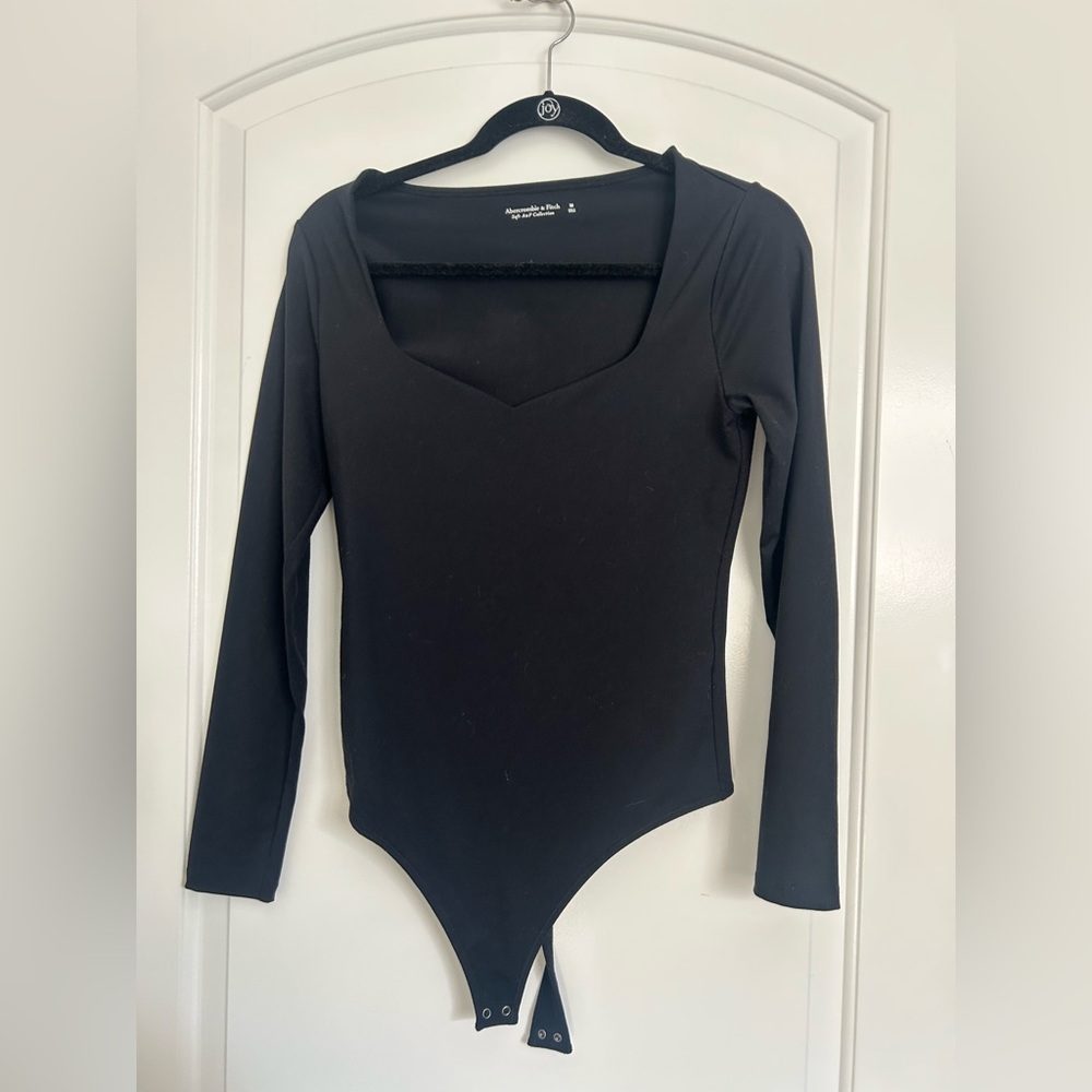 Abercrombie & Fitch Black Long Sleeve Bodysuit